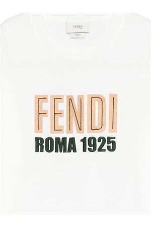 white cotton tshirt FENDI KIDS | JUI2047AJF1PCP